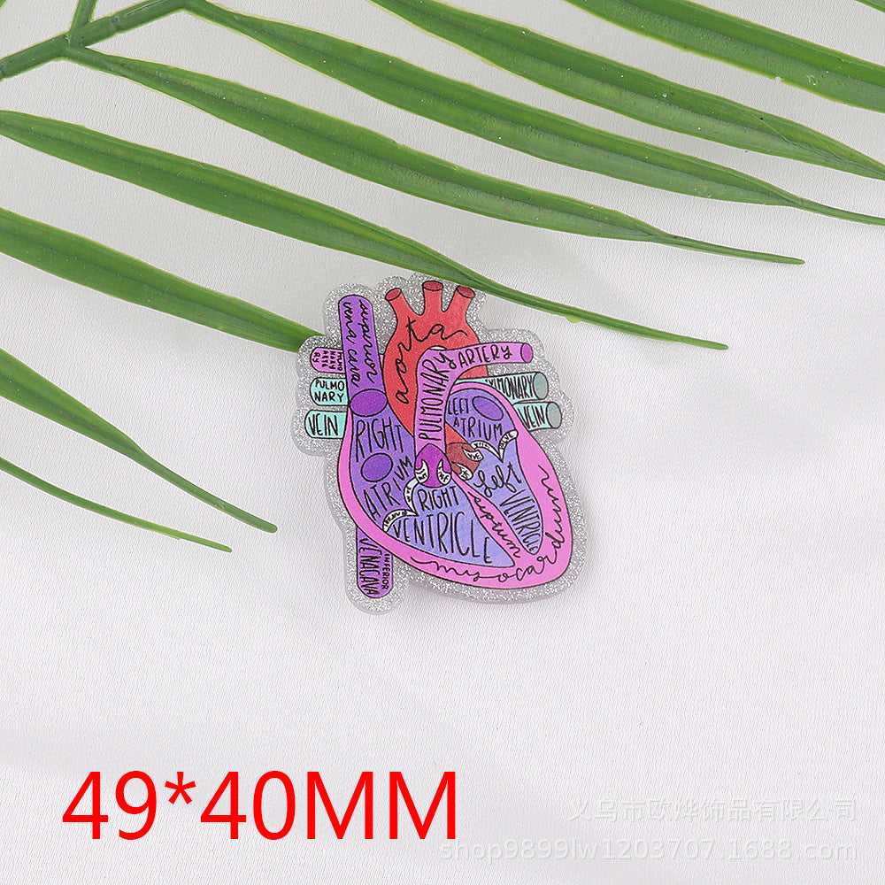 Wholesale 10pcs FlatBack Loose Powder Cartoon Acrylic Pin Cute DIY Patch